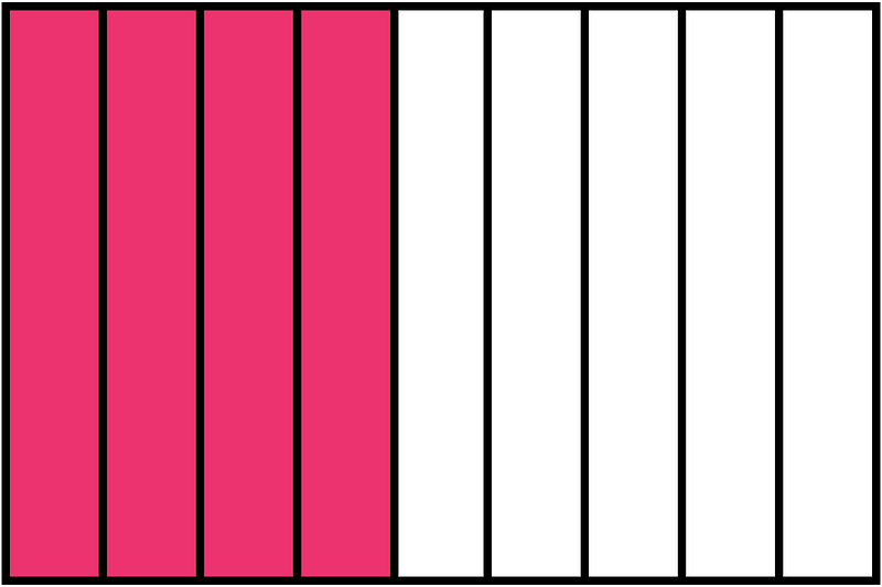 Pink Rectangle Fraction 4:9