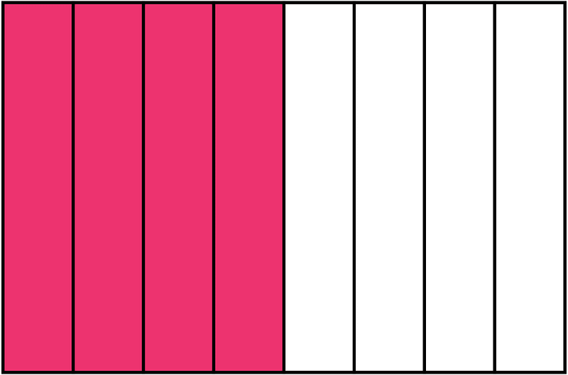 Pink Rectangle Fraction 4:8