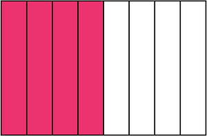 Pink Rectangle Fraction 4:8
