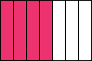 Pink Rectangle Fraction 4:7