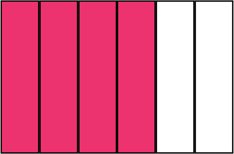 Pink Rectangle Fraction 4:6