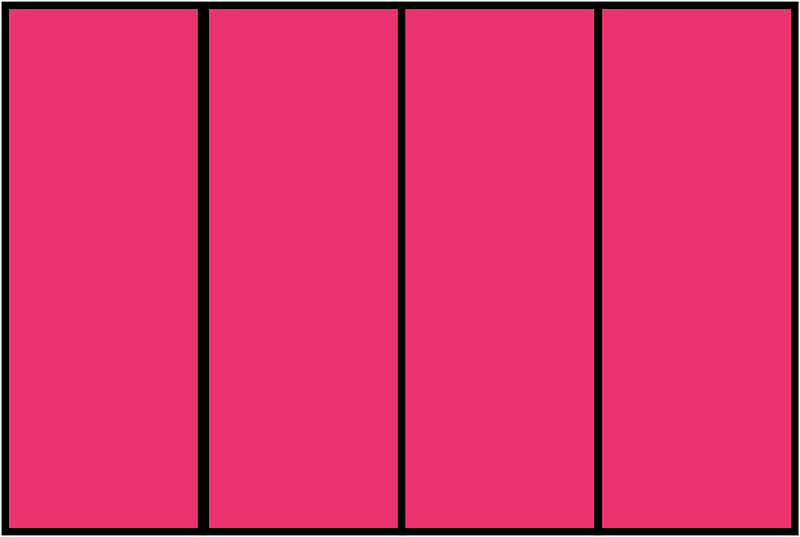 Pink Rectangle Fraction 4:4