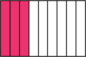 Pink Rectangle Fraction 3:9