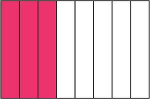 Pink Rectangle Fraction 3:8