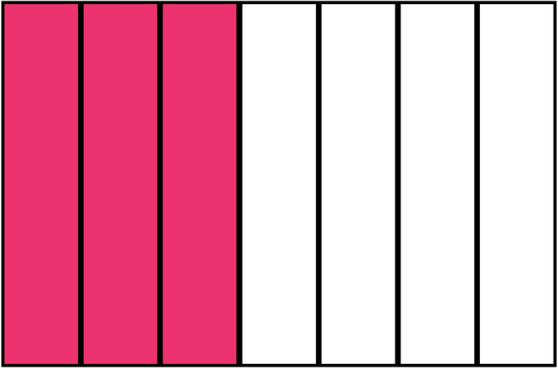 Pink Rectangle Fraction 3:7