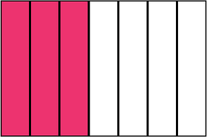 Pink Rectangle Fraction 3:7