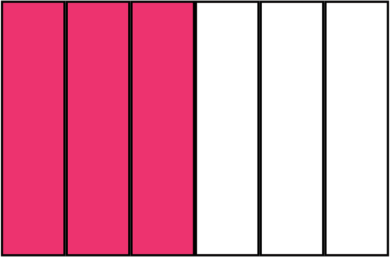 Pink Rectangle Fraction 3:6