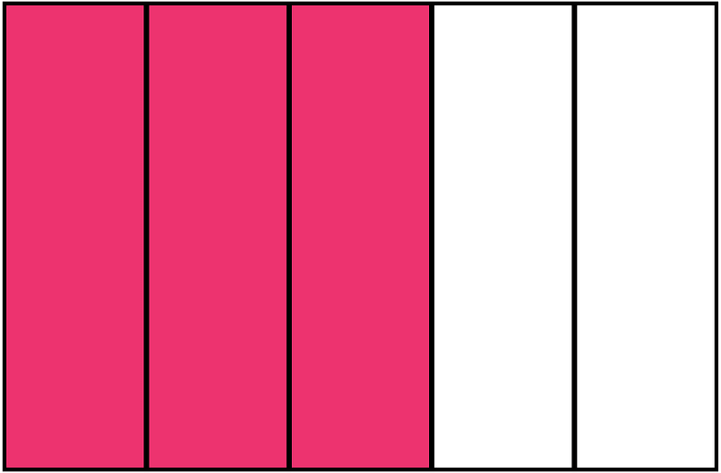 Pink Rectangle Fraction 3:5