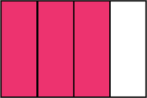 Pink Rectangle Fraction 3:4