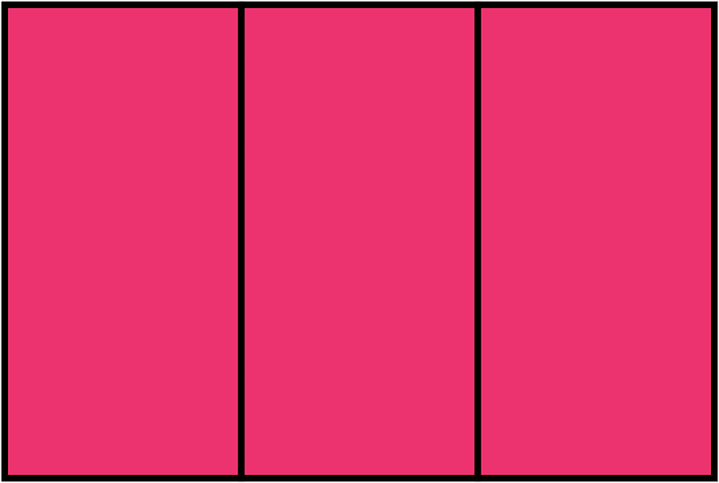Pink Rectangle Fraction 3:3