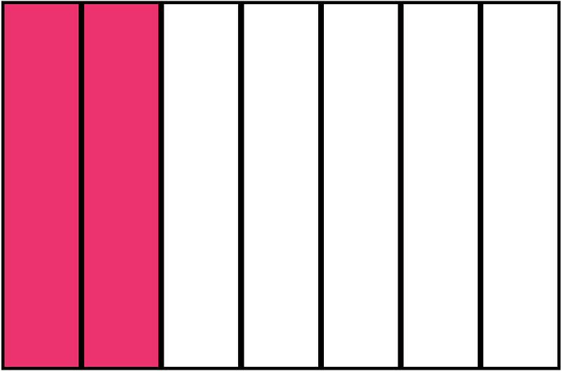 Pink Rectangle Fraction 2:7