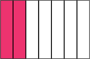 Pink Rectangle Fraction 2:7