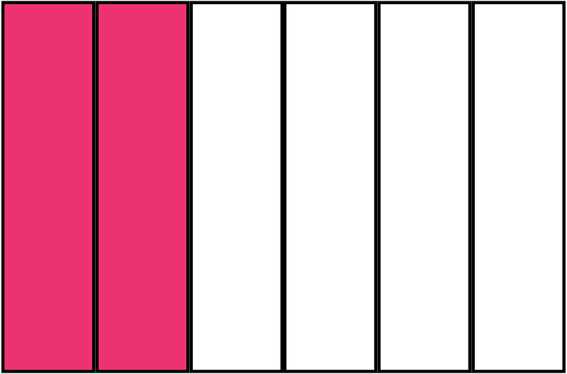 Pink Rectangle Fraction 2:6