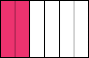 Pink Rectangle Fraction 2:6