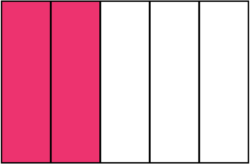 Pink Rectangle Fraction 2:5