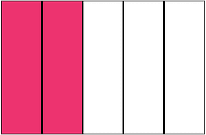 Pink Rectangle Fraction 2:5