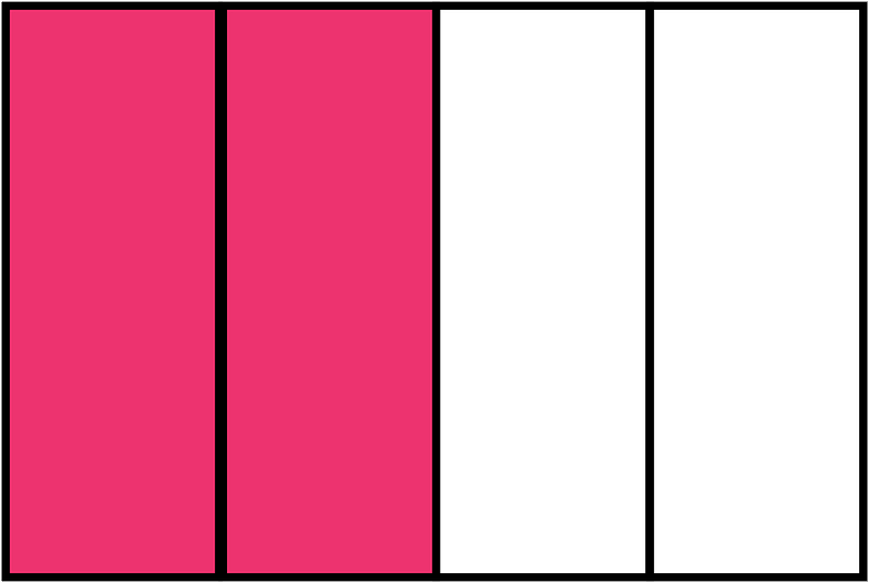 Pink Rectangle Fraction 2:4