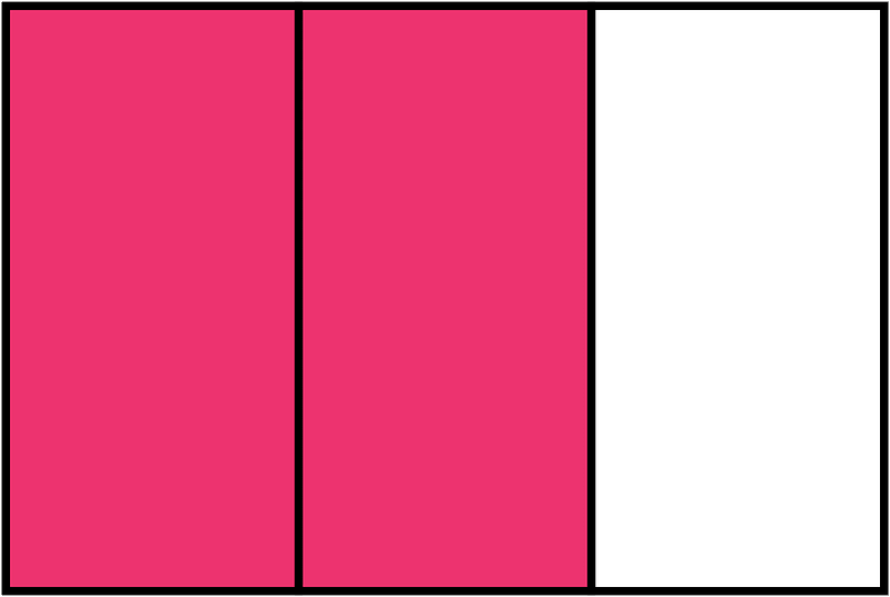 Pink Rectangle Fraction 2:3