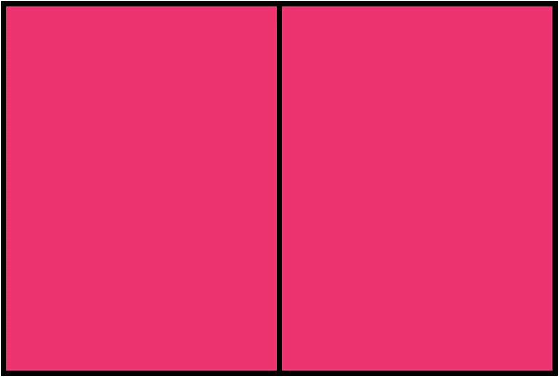 Pink Rectangle Fraction 2:2