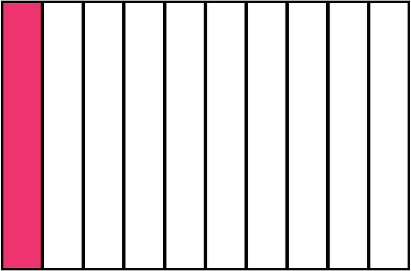Pink Rectangle Fraction 1:10
