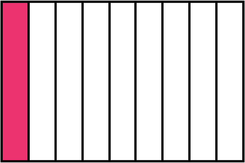 Pink Rectangle Fraction 1:9