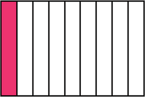Pink Rectangle Fraction 1:9