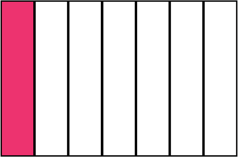Pink Rectangle Fraction 1:7