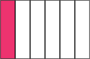 Pink Rectangle Fraction 1:6