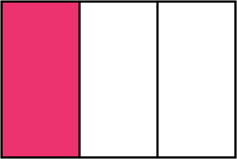 Pink Rectangle Fraction 1:3