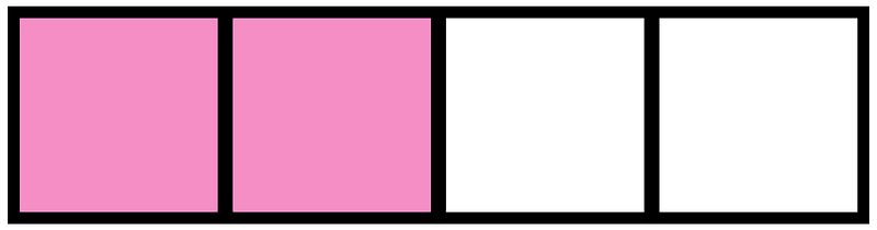 Purple Rectangle Fraction 2:4