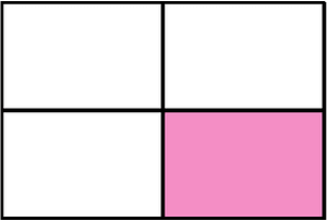 Purple Rectangle Fraction 1:4