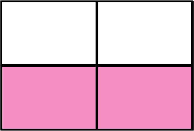 Purple Rectangle Fraction 2:4
