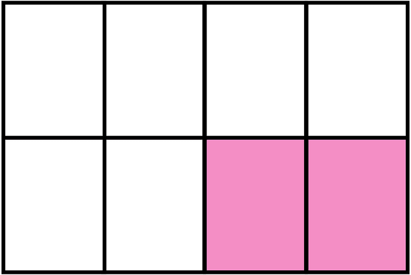 Purple Rectangle Fraction 2:8