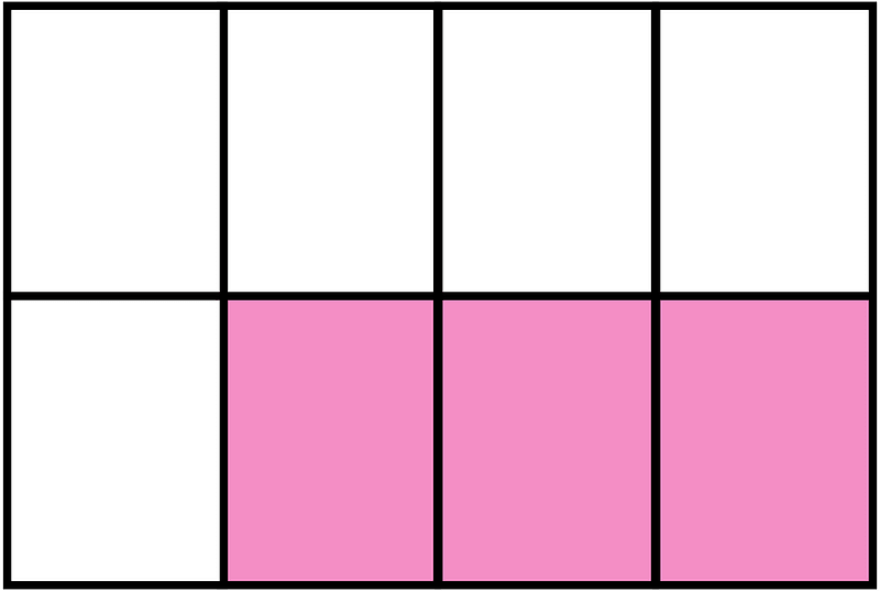 Purple Rectangle Fraction 3:8