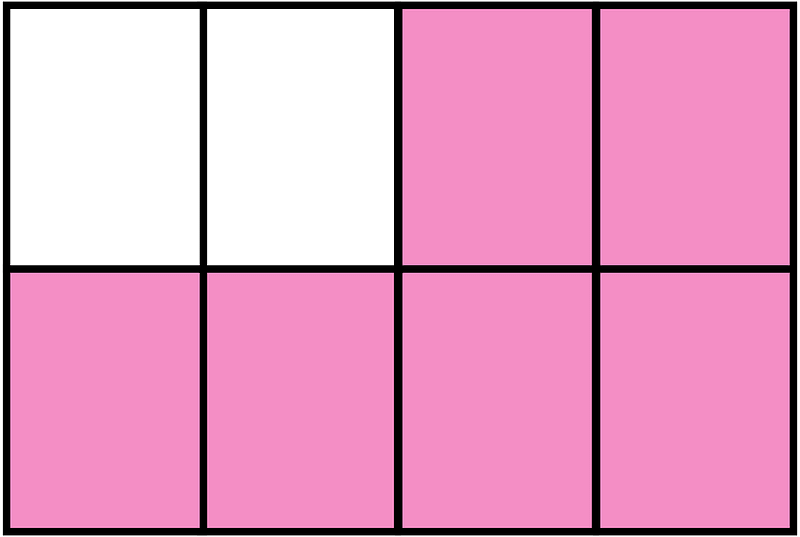 Purple Rectangle Fraction 6:8