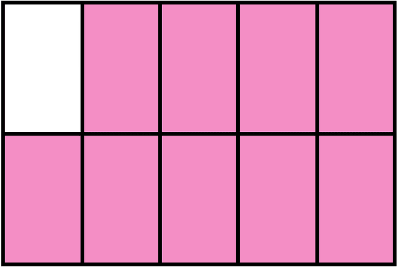 Purple Rectangle Fraction 9:10