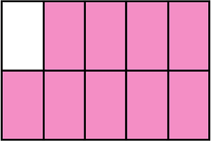 Purple Rectangle Fraction 9:10