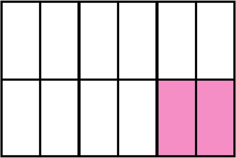Purple Rectangle Fraction 2:12