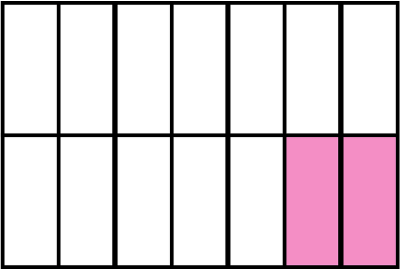Purple Rectangle Fraction 2:14