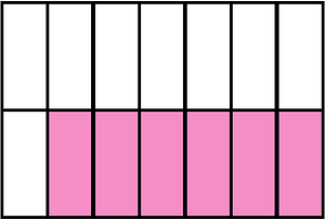Purple Rectangle Fraction 6:14