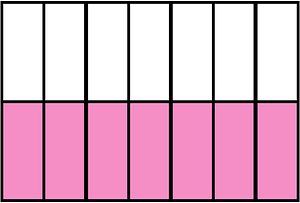 Purple Rectangle Fraction 7:14