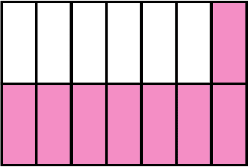 Purple Rectangle Fraction 8:14
