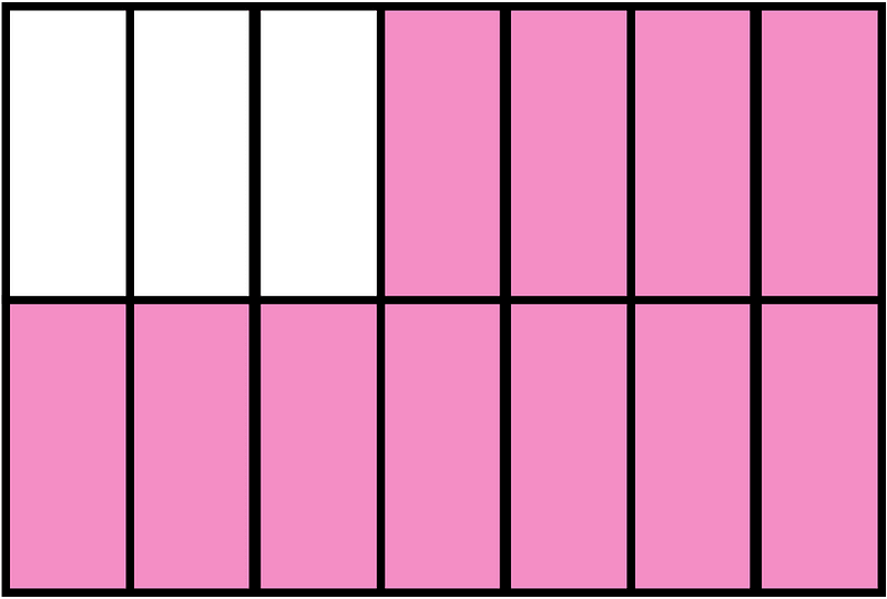 Purple Rectangle Fraction 11:14
