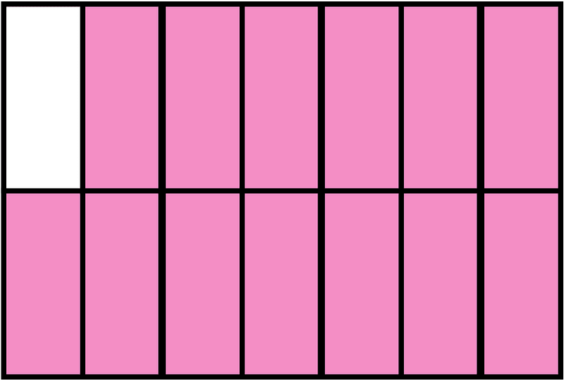 Purple Rectangle Fraction 13:14