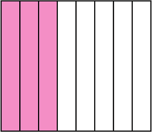 Purple Rectangle Fraction 3:8