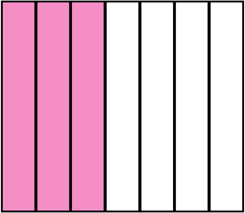Purple Rectangle Fraction 3:7