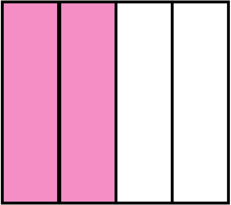 Purple Rectangle Fraction 2:4