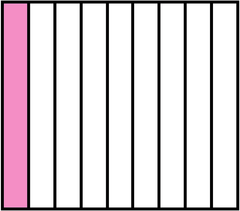 Purple Rectangle Fraction 1:9