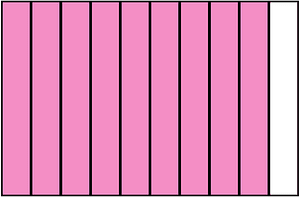 Purple Rectangle Fraction 9:10