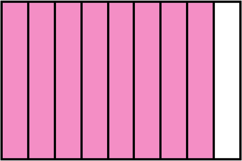 Purple Rectangle Fraction 8:9